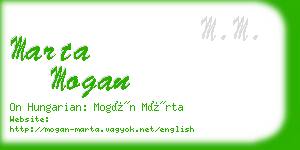 marta mogan business card